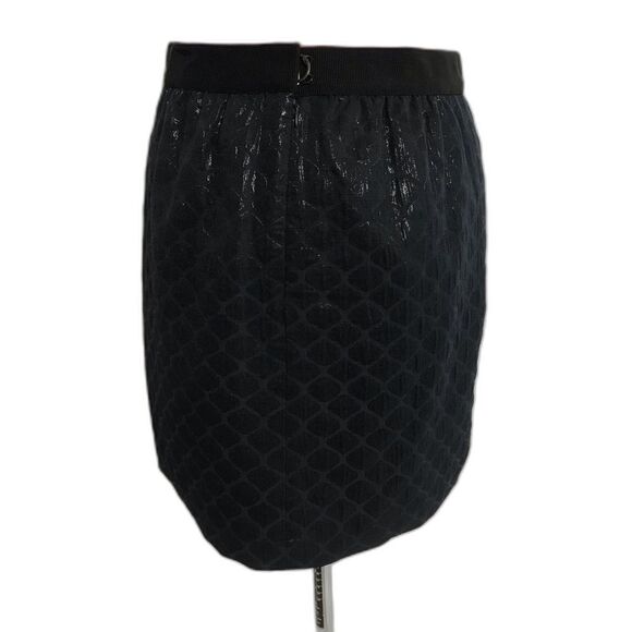 Loft Shiny Textured A-Line Skirt Women's Size 6 Navy Blue Metallic Side Pockets - Picture 4 of 12